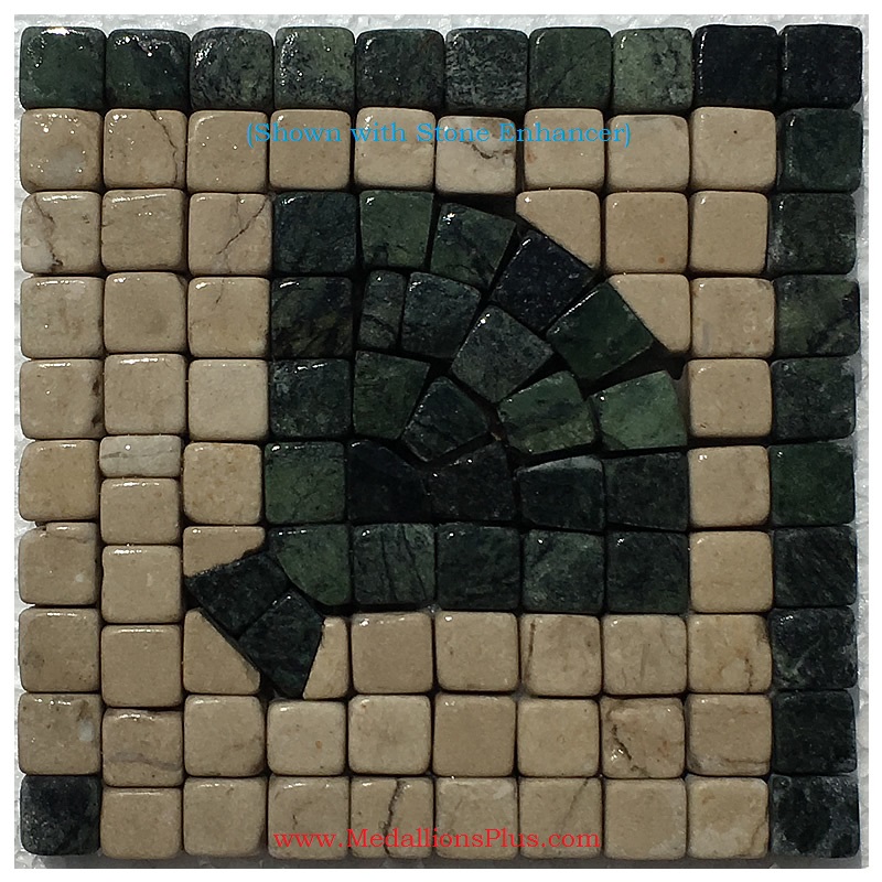 Harbor (green), Honed Mosaic Tile Listello Corner 4" x 4"